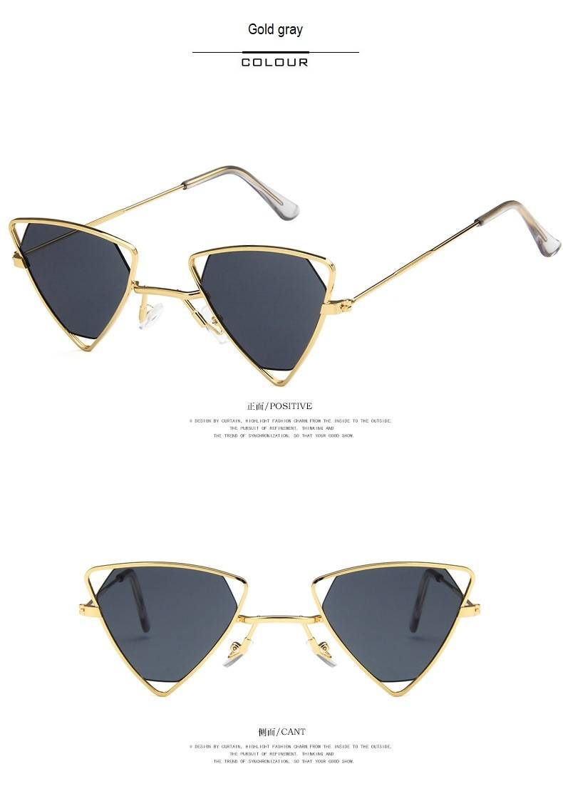 Yoovos 2019 nouveau Punk lunettes de soleil femmes Triangle Oculos nouveau Vintage lunettes ajouré métal cadre mode lunettes de soleil hommes Okulary