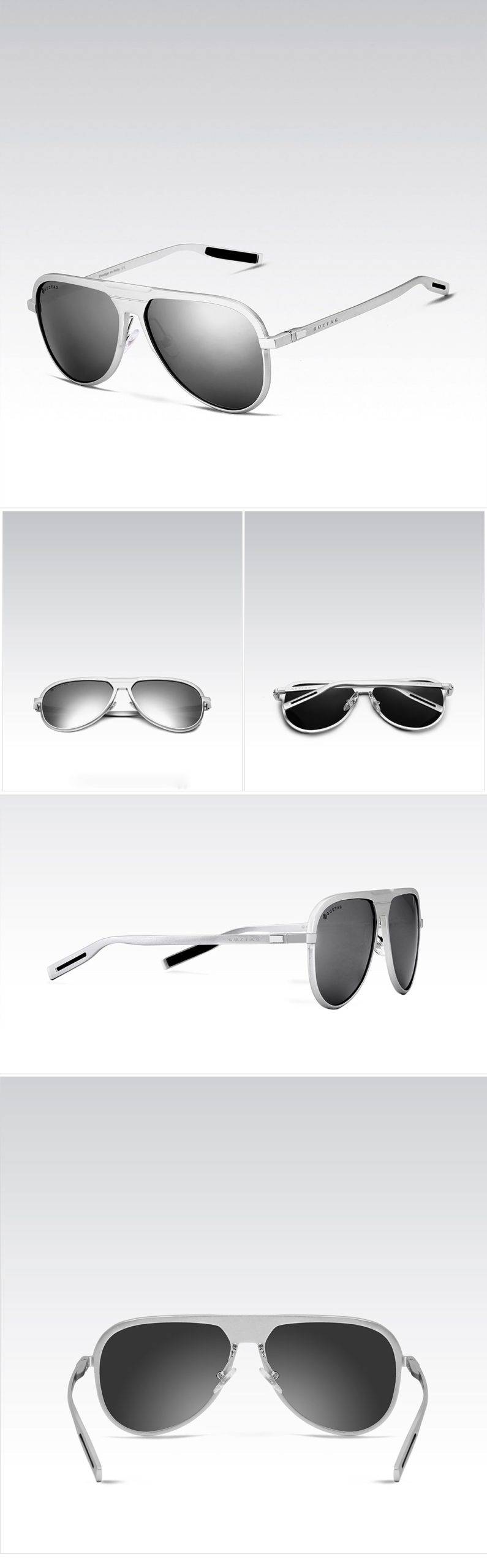 GUZTAG Unisexe Classique Marque Hommes lunettes de Soleil En Aluminium HD Polarisée UV400 miroir Mâle Lunettes de Soleil Femmes Pour Hommes Oculos de sol G9828