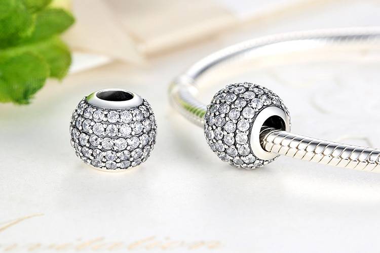 WOSTU 100% authentique 925 en argent Sterling éblouissant clair CZ perles breloque ajustement bricolage bracelet à breloques pendentifs bijoux originaux cadeau