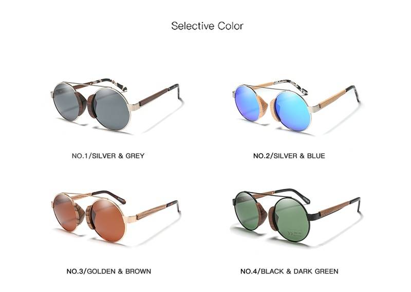 2019 nouveau Design en bois rond lunettes de soleil pour hommes et femmes livraison gratuite