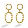 Boucles créoles plaqué or 18 carats avec perles d'or