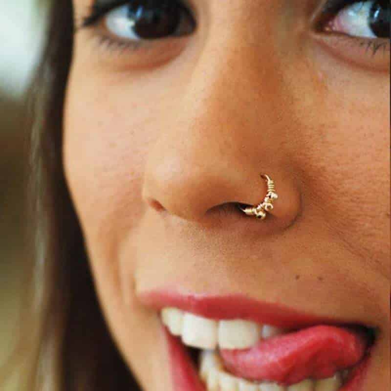 Piercing nez anneau gemme