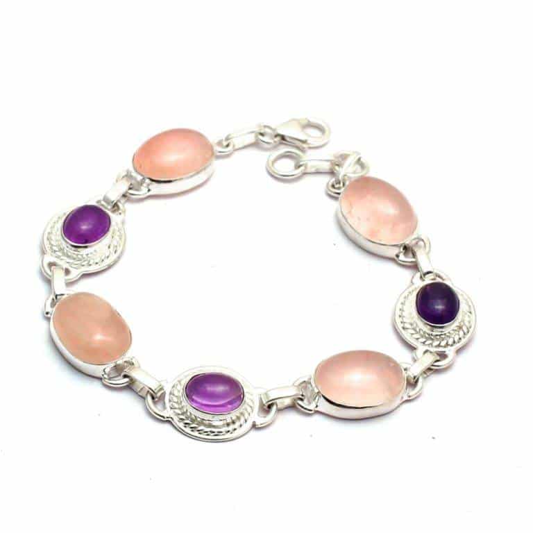 Bracelet Argentin 925 Maille Chaine Avec étoiles Et Pierre Quartz Blanc – Bijouterie Créateur